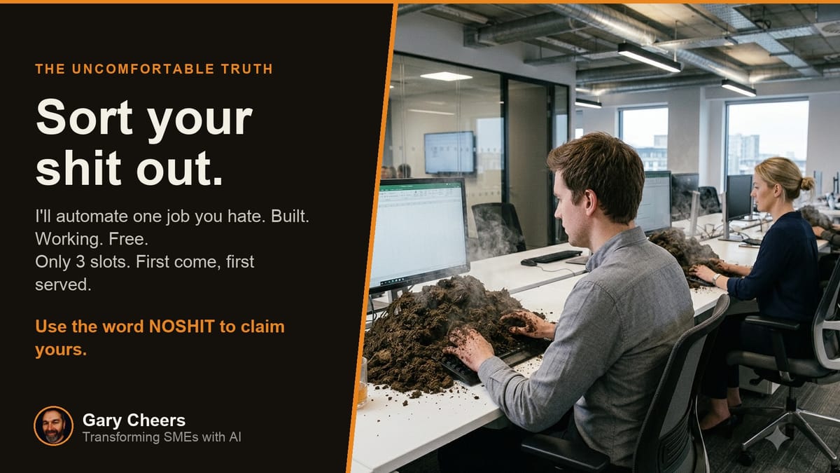 Office workers typing into steaming piles of muck on their desks
